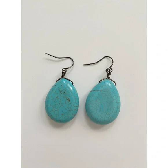 Turquoise Drop Earrings - Picture 3 of 4